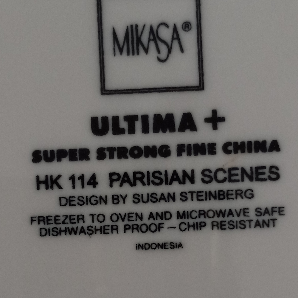 MIKASA ULTIMA + HK 14 " PARISIAN SCENE" SALAD/DESSERT PLATES - Picture 3 of 3